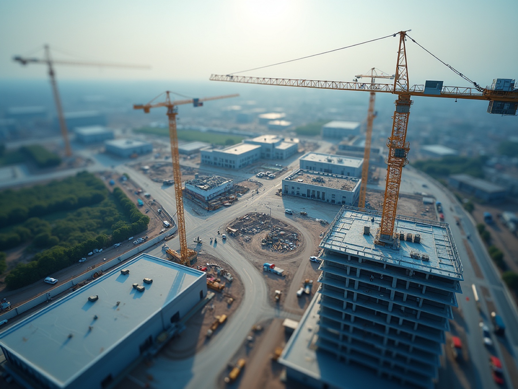 Construction site with spatial capture overlay